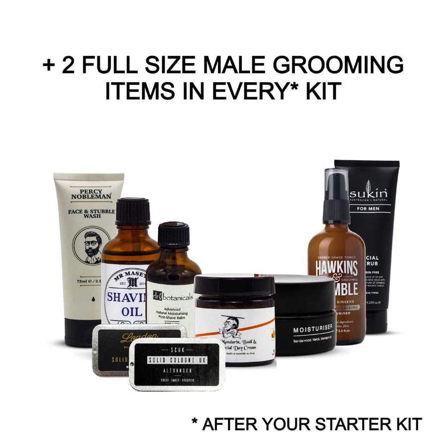 Discovery Shaving Box - 2 Full size male grooming items in every box